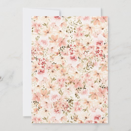 水エレガント色小フローラ結婚式招待状 セーブザデート (裏面)