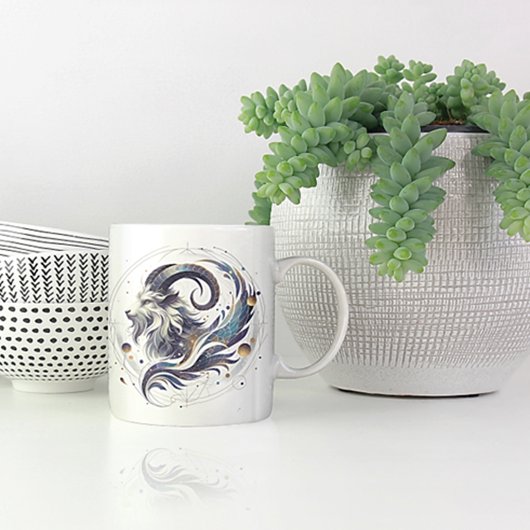 水エレガント色山羊座〔占星術の〕十二宮図カスタムMag コーヒーマグカップ