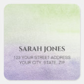 水エレガント色差出人住所スクエアシール スクエアシール (正面)