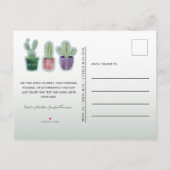 水エレガント色引っ越しましたサボテン発表 案内ポストカード (裏面)