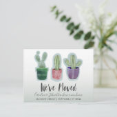 水エレガント色引っ越しましたサボテン発表 案内ポストカード (スタンド正面)
