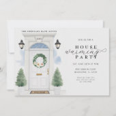 水エレガント色引っ越し祝いパーティーパーティー 招待状 (正面)