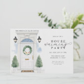 水エレガント色引っ越し祝いパーティーパーティー 招待状 (スタンド正面)