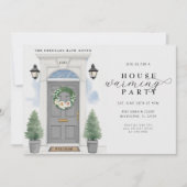 水エレガント色引っ越し祝いパーティーパーティー 招待状 (正面)