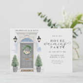 水エレガント色引っ越し祝いパーティーパーティー 招待状 (スタンド正面)