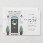 水エレガント色引っ越し祝いパーティーパーティー 招待状 (正面)