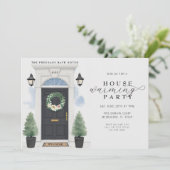 水エレガント色引っ越し祝いパーティーパーティー 招待状 (スタンド正面)