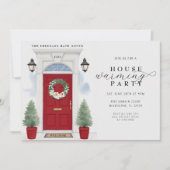 水エレガント色引っ越し祝いパーティーパーティー 招待状 (正面)