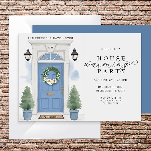 水エレガント色引っ越し祝いパーティーパーティー 招待状