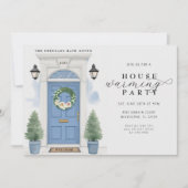 水エレガント色引っ越し祝いパーティーパーティー 招待状 (正面)