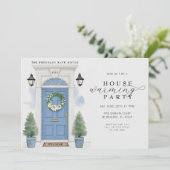 水エレガント色引っ越し祝いパーティーパーティー 招待状 (スタンド正面)