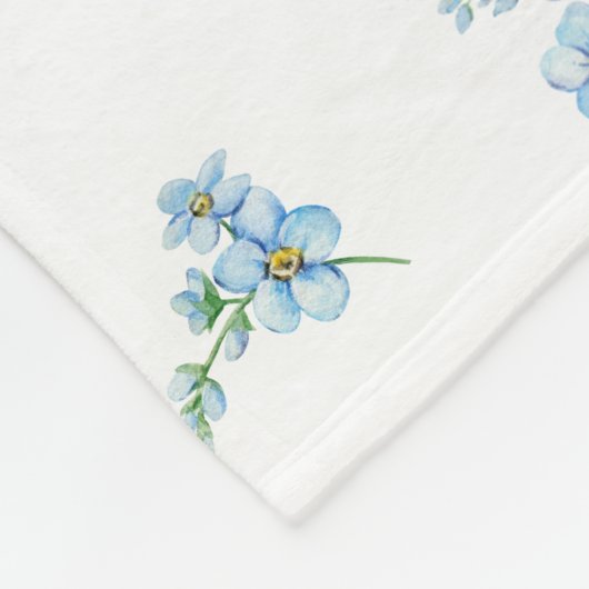 水エレガント色忘れは花 フリースブランケット (角)