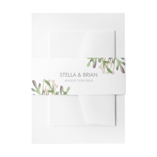 水エレガント色招待状帯 招待状ベリーバンド (正面例)