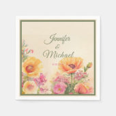 水エレガント色春の結婚式 スタンダードカクテルナプキン (正面)