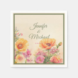 水エレガント色春の結婚式 スタンダードカクテルナプキン