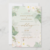 水エレガント色春白バラセージ 招待状 (正面)