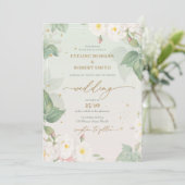 水エレガント色春白バラセージ 招待状 (スタンド正面)