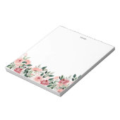 水エレガント色春開花フローラモノグラム ノートパッド (回転)