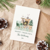 水エレガント色暖炉クリスマス シーズンカード