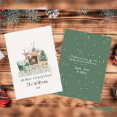 水エレガント色暖炉クリスマス シーズンカード