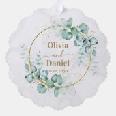 水エレガント色植物写真結婚用 オーナメントカード (裏面)