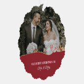 水エレガント色植物写真結婚用 オーナメントカード (右)