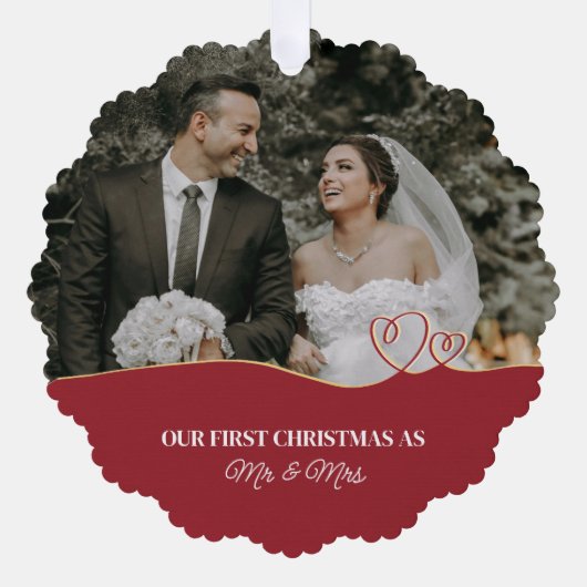 水エレガント色植物写真結婚用 オーナメントカード (正面)