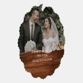 水エレガント色植物写真結婚用 オーナメントカード (右)