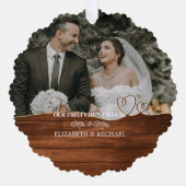 水エレガント色植物写真結婚用 オーナメントカード (正面)