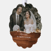 水エレガント色植物写真結婚用 オーナメントカード (左)