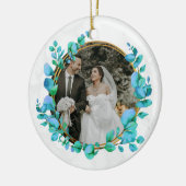 水エレガント色植物写真結婚用 セラミックオーナメント (左)
