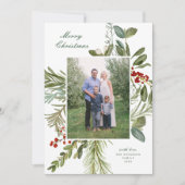 水エレガント色植物単色写真クリスマス シーズンカード (正面)