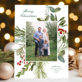 水エレガント色植物単色写真クリスマス シーズンカード