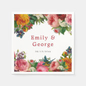 水エレガント色植物園フローラ結婚ズ スタンダードカクテルナプキン (正面)
