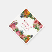 水エレガント色植物園フローラ結婚ズ スタンダードカクテルナプキン (角)
