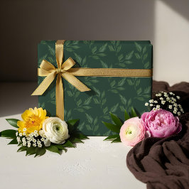 水エレガント色植物園葉柄 ラッピングペーパー