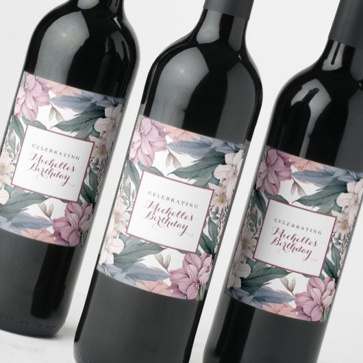 水エレガント色植物園誕生会 ワインラベル