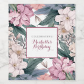 水エレガント色植物園誕生会 ワインラベル (シングルラベル)