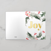 水エレガント色植物学クリスマスカード 箔シーズンカード (外側レイダウン)