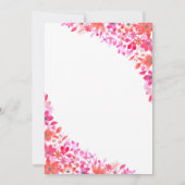 水エレガント色植物学フローラ1st誕生日 招待状 (裏面)