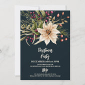 水エレガント色植物性クリスマスパーティー 招待状 (正面)