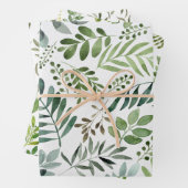 水エレガント色植物性フローラグリーンリーリーフ ラッピングペーパーシート (インサイチュ)