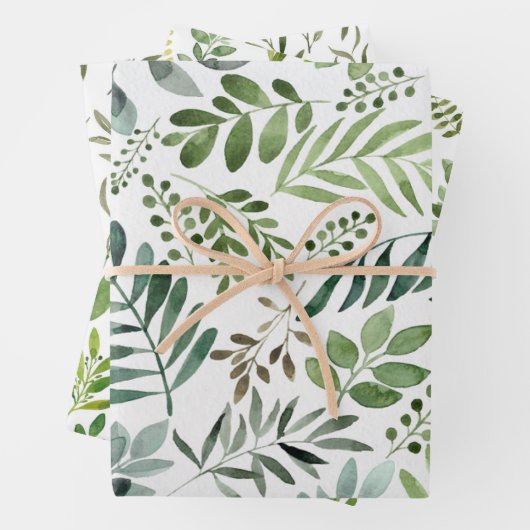 水エレガント色植物性フローラグリーンリーリーフ ラッピングペーパーシート (インサイチュ)