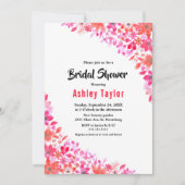 水エレガント色植物性フローラブライダルシャワー 招待状 (正面)