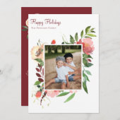 水エレガント色植物性フローラ写真 シーズンカード (正面/裏面)