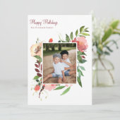 水エレガント色植物性フローラ写真 シーズンカード (スタンド正面)