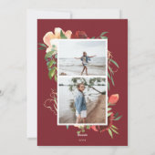 水エレガント色植物性フローラ写真 シーズンカード (裏面)