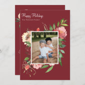 水エレガント色植物性フローラ写真 シーズンカード (正面/裏面)