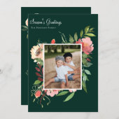 水エレガント色植物性フローラ写真 シーズンカード (正面/裏面)