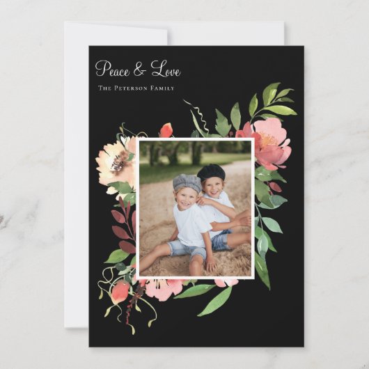 水エレガント色植物性フローラ写真 シーズンカード (正面)